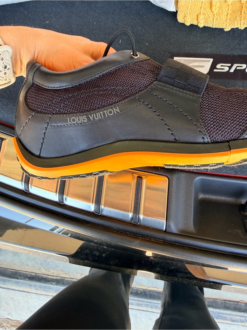 Louis Vuitton Men’s or women’s  Black and Orange Low-Top Trainer